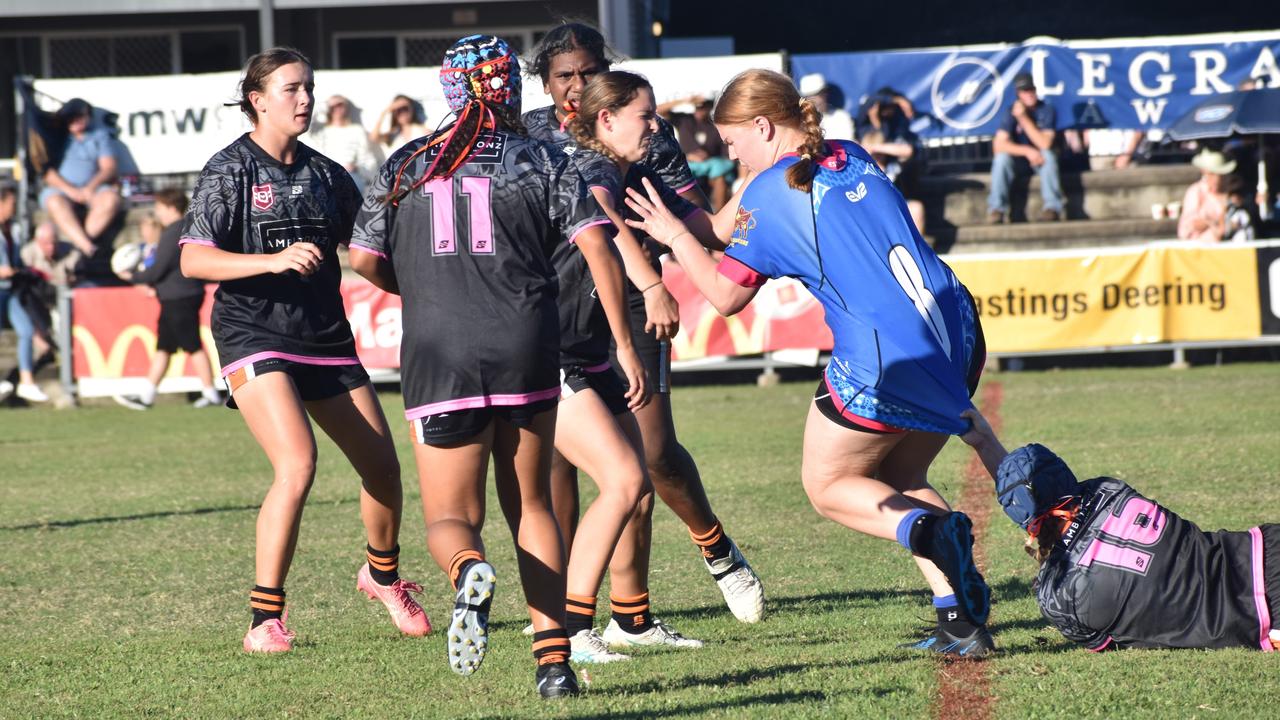 Rocky Junior League grand finals, under-17 girls, Rockhampton Tigers versus Norths, Rugby Park, on June 8, 2024.