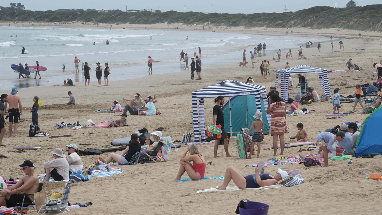 With warm temperatures for the unofficial Cup long weekend, local beaches - including Ocean Grove – were proving popular. Picture: Mark Wilson