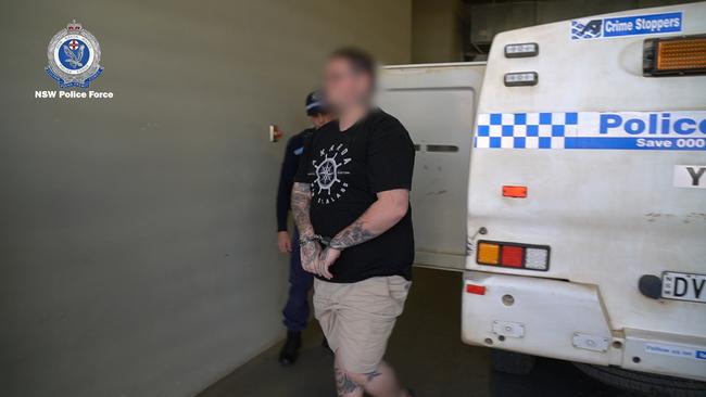 Brenton Hayes was taken to Dubbo Police Station where he was charged with the murder of Shane De Britt. Picture: NSW Police