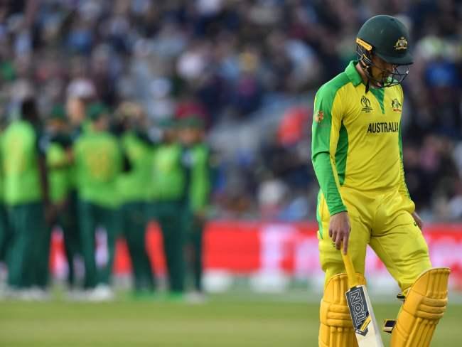 Alex Carey walks off after a pulsating and near matchwinning innings. picture: AFP