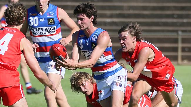 Central District under-18 ball magnet Trent Tattoli had a team-high 32 disposals last round against the Roosters. Picture: SANFL/Peter Argent