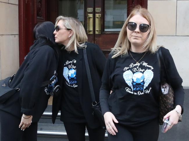 Loved ones of slain teen Declan Cutler leave the Supreme Court wearing shirts which read “In loving memory of D-Jays” and “Forever in our hearts”. Picture: David Crosling