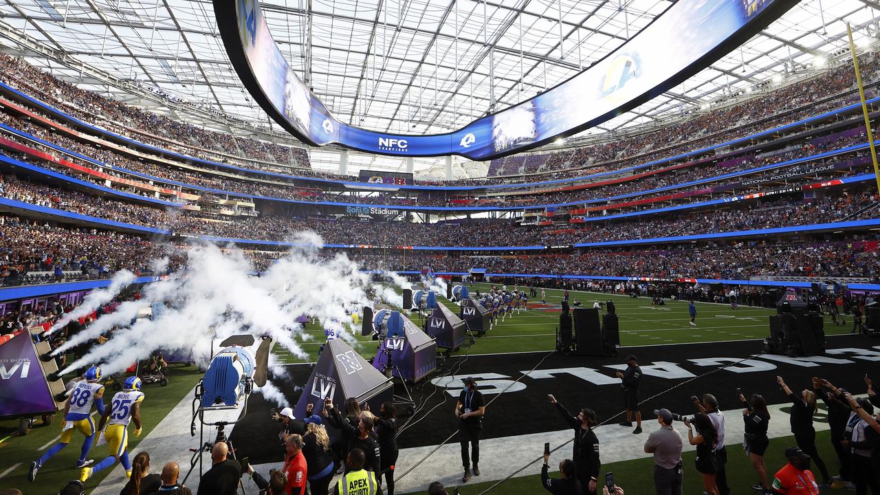 Los Angeles Rams players enter the field. Picture: Ronald Martinez/Getty
