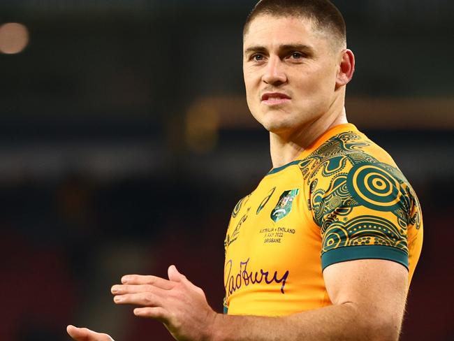 BRISBANE, AUSTRALIA - JULY 09:  James O'Connor of the Wallabies after game two of the International Test Match series between the Australia Wallabies and England at Suncorp Stadium on July 09, 2022 in Brisbane, Australia. (Photo by Chris Hyde/Getty Images)