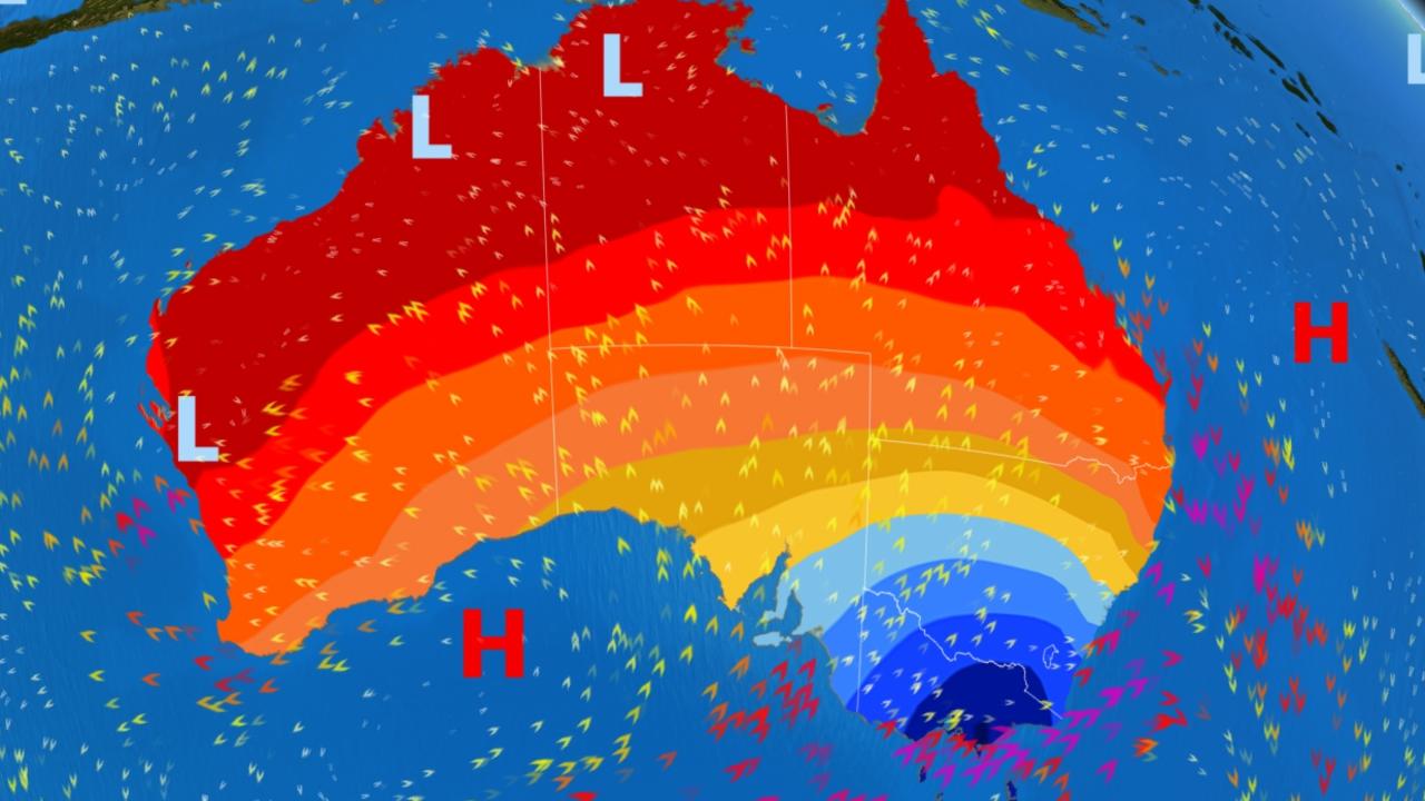 A polar blast will seek temperatures in south east Australia sink 10C below average in places. Picture: Sky News Weather.