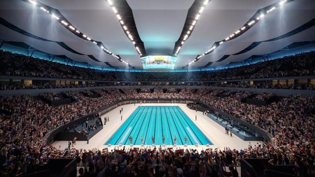 An artist's impression of Brisbane Arena configured for the 2032 Olympics.