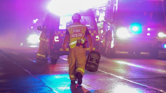 Fire ripped through part of Arthur Phillip High School at Parramatta. Picture: Dean Asher