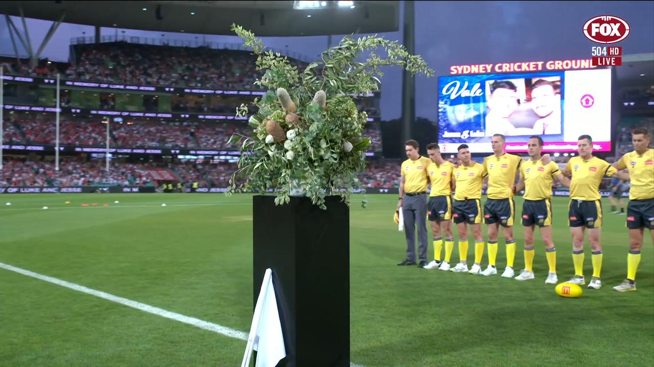 The moment of silence was beautifully observed by the packed crowd. Photo: Fox Sports