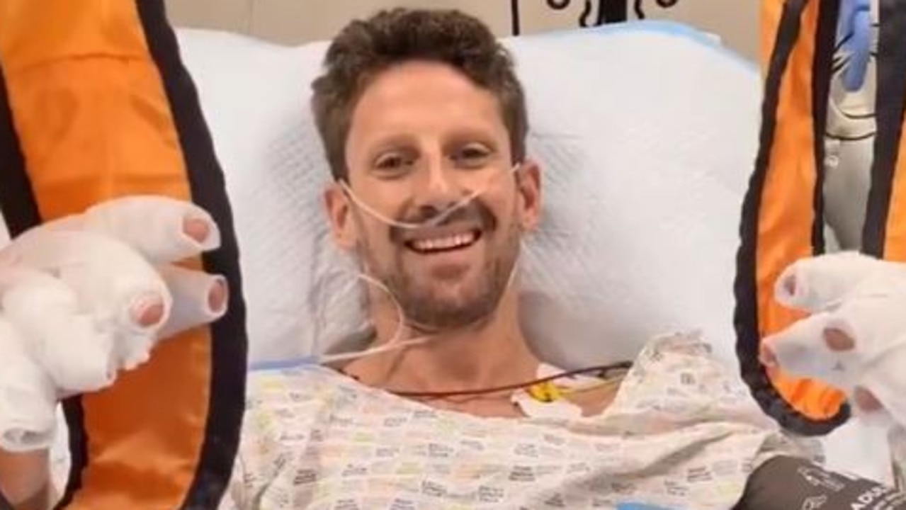 Romain Grosjean spoke from hospital.