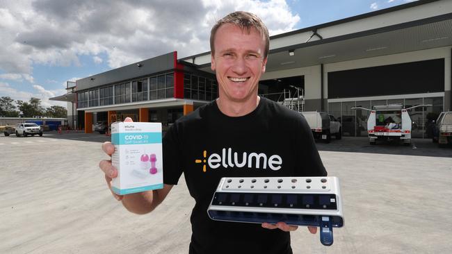 Dr Sean Parsons at Ellume’s new facility near Brisbane. Picture: Annette Dew