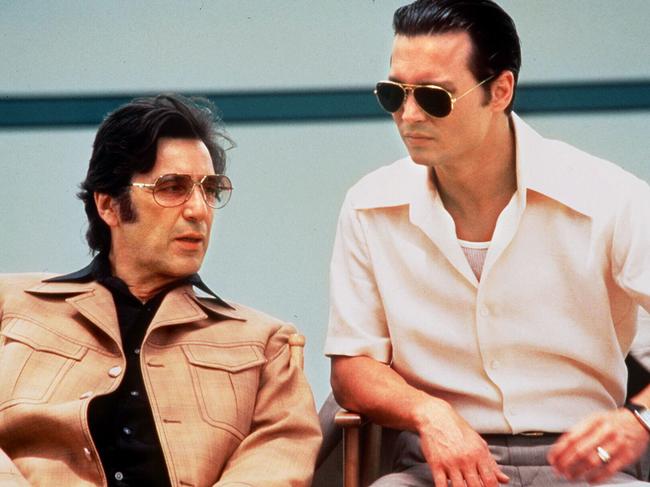 Al Pacino with Johnny Depp in scene from "Donnie Brasco". Pacino will produce Depp’s directorial project based on the life of painter Modigliani. Picture: Supplied