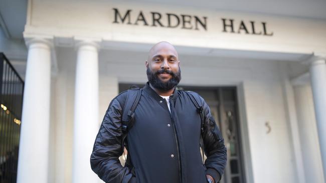 Neighbour Matt Forrester pictured outside 5 Springfield Ave in Potts Point. Picture: Christian Gilles