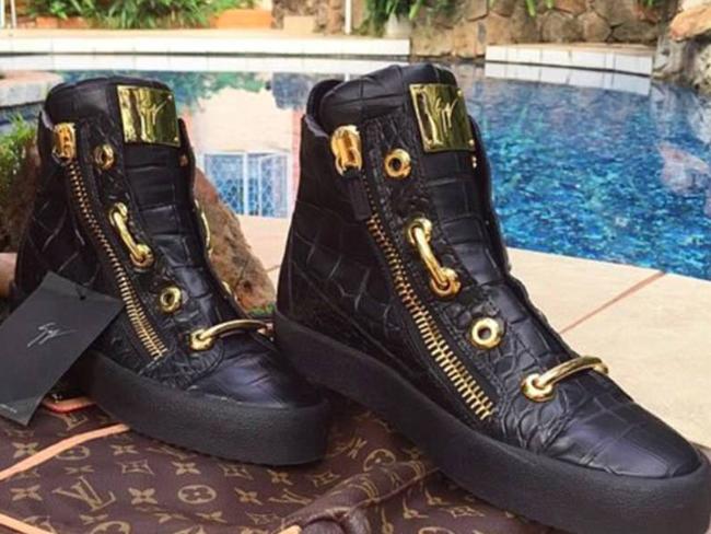 Robert Mugabe Jr posted a picture of these boots he said were worth thousands. Picture: Instagram