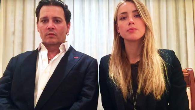 Screen grab of Johnny Depp and Amber Heard speaking for an Australian Biosecurity video.