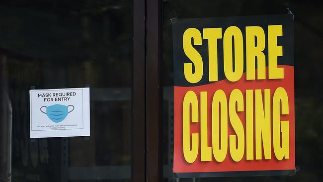 One in five businesses is at risk of failure when the economy hits the “cliff” of the end of government support measures in September. Picture: AFP