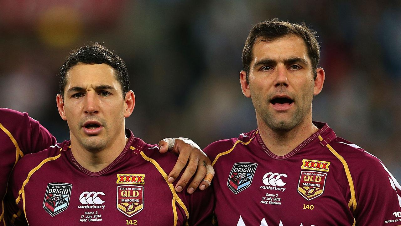 Maroons legends Billy Slater and Cameron Smith. (Photo by Cameron Spencer/Getty Images)