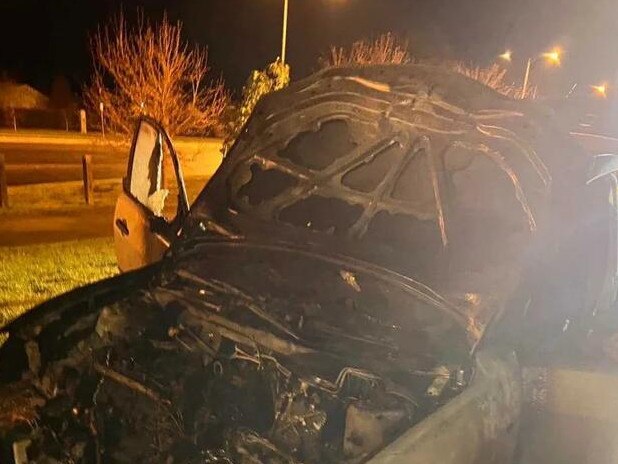 One of the destroyed cars. Picture: Facebook