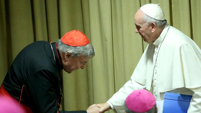 Pell with Pope Francis.