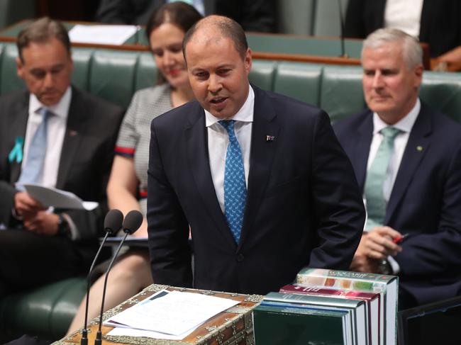 Treasurer Josh Frydenberg during Question Time in the House of Representatives Chamber at Parliament House in Canberra. Picture: Kym Smith