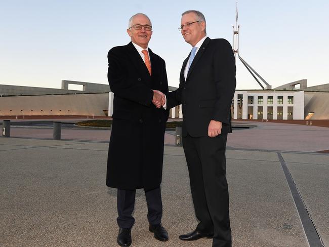 The PM and Treasurer Scott Morrison rose early to spruik the Budget. Picture: AAP