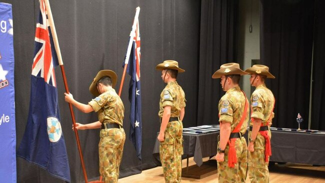 135 Army Cadet Unit bring in the flags at the South Burnett 2020 Australia Day Awards Ceremony.