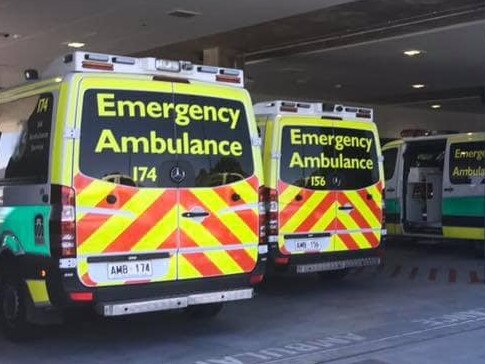 07-02-19 - Ambulances  ramping at Royal Adelaide Hospital. Supplied