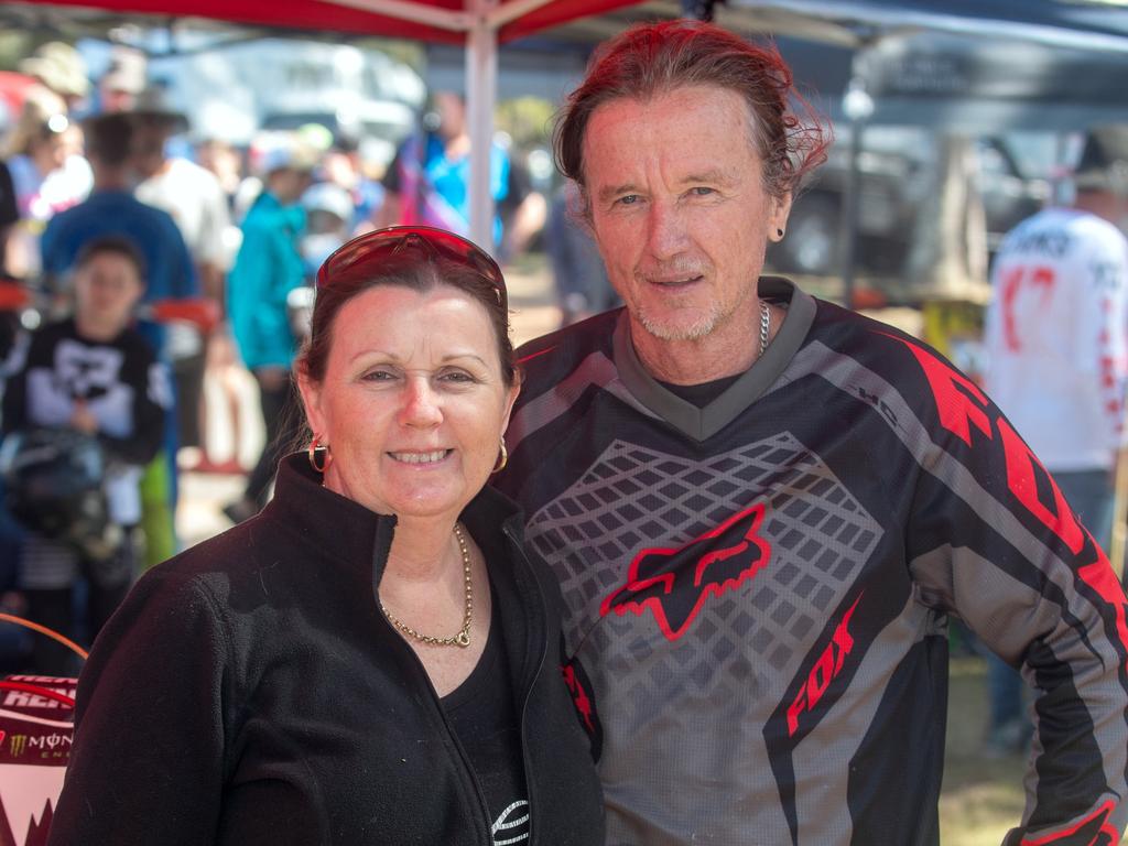 Rosie and Russell Walpole at Motorcycle Beach Races at Grasstree Beach Sunday 27 August 2023 Picture: Michaela Harlow