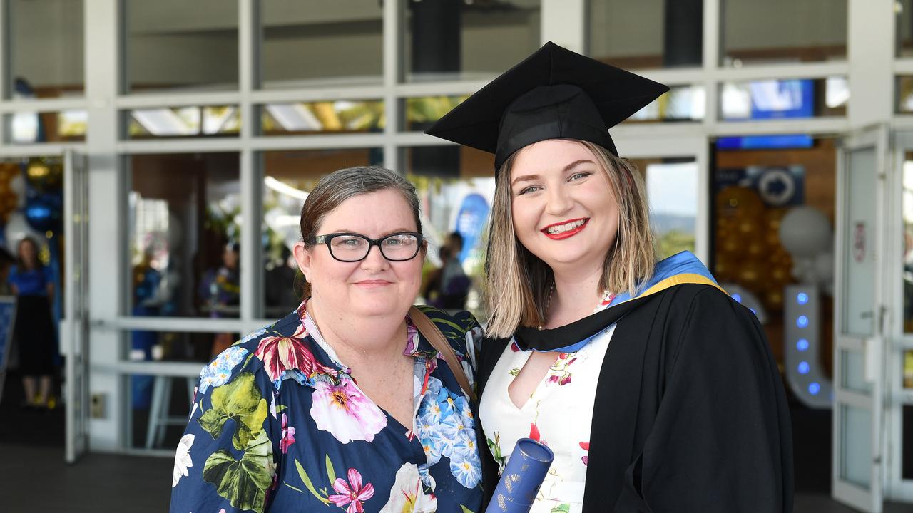 Helen Burgess and Courtney Burgess at the James Cook University 2023 Graduation. Picture: Shae Beplate.