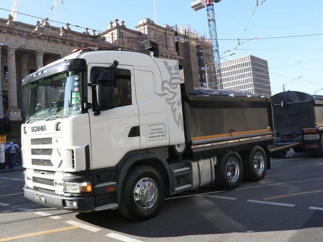 Hundreds of tip truck drivers are set to go on protest this week. Picture: David Crosling