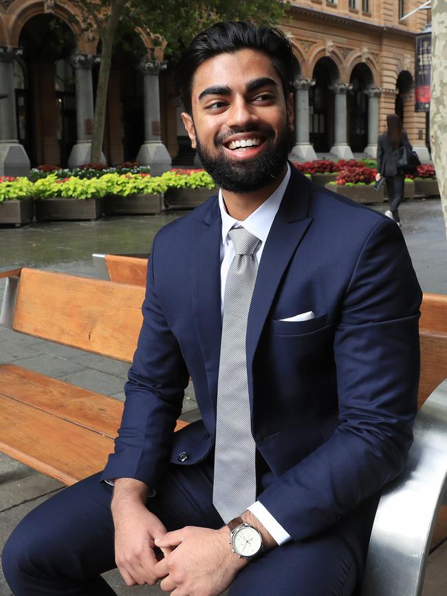 Commuter Avi Kumar at Martin Place. Picture: John Feder