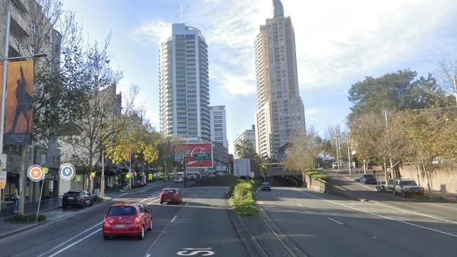 William St in Woolloomooloo, where police tasered John Moiler. Picture: Google Maps