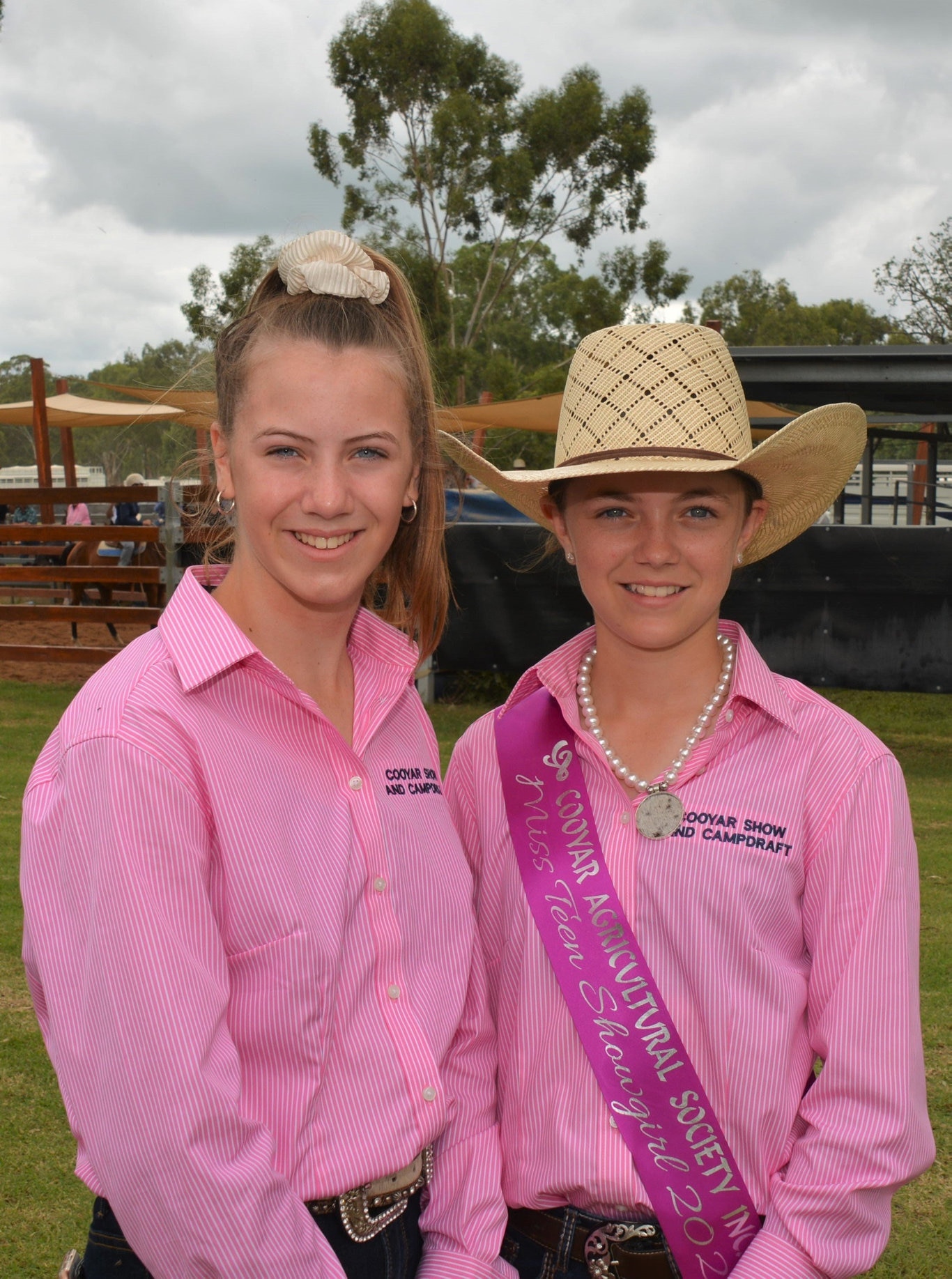 Gabrielle Duncombe and Holly Barron at the Cooyar Show. Picture: Kate McCormack