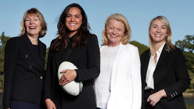 Page and Stowers with Canterbury chair Lynne Anderson and ARL Commissioner Amanda Laing. (Gregg Porteous)