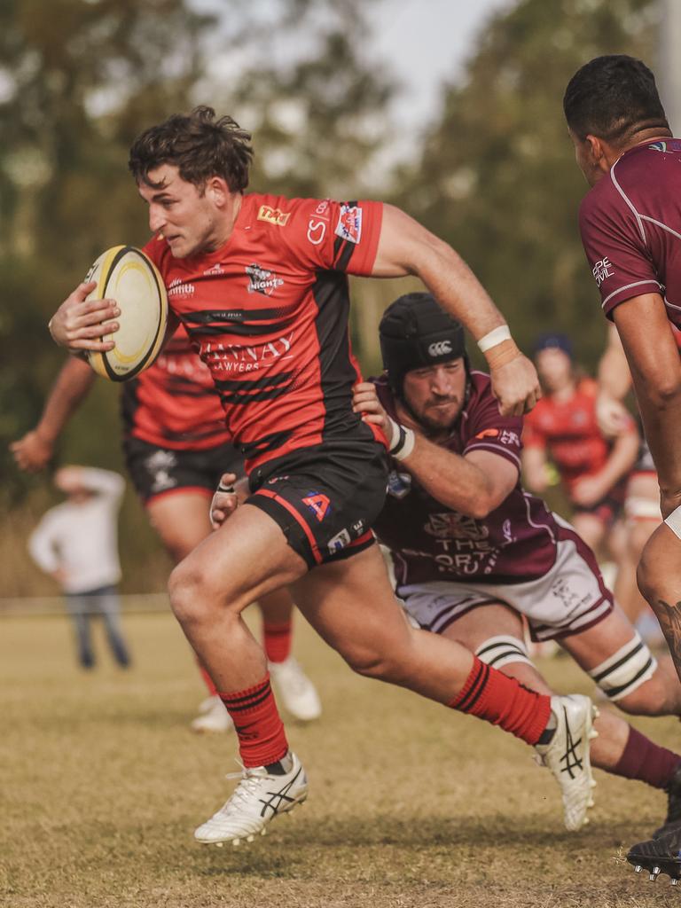 GCDRU major semi final between Colleges Knights and Nerang Bulls. Picture: Glenn Campbell