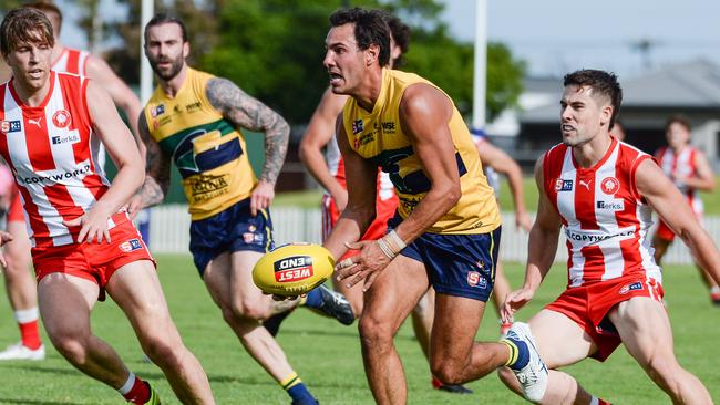 Menzel during his time with the Eagles. Picture: Brenton Edwards