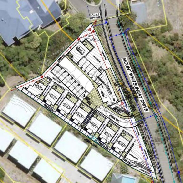 The site is located in a low-medium density residential area, about 180 metres up Mount Whitsunday Drive from the corner with Hermitage Drive. Picture: WRC