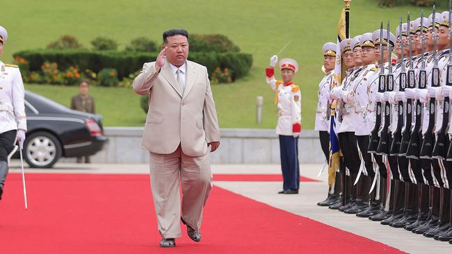 Kim Jong-un outlined further military developments, including strengthening nuclear and missile forces, constructing unmanned drones, expanding the submarine fleet, and developing electronic warfare capabilities. Picture: AFP