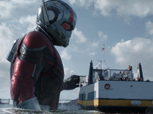 Paul Rudd makes a big splash as Giant-Man in Ant-Man and the Wasp.