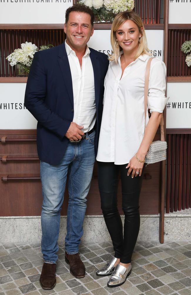 The couple at the Witchery White Shirt Campaign launch in Sydney on Wednesday. Picture: Scott Ehler