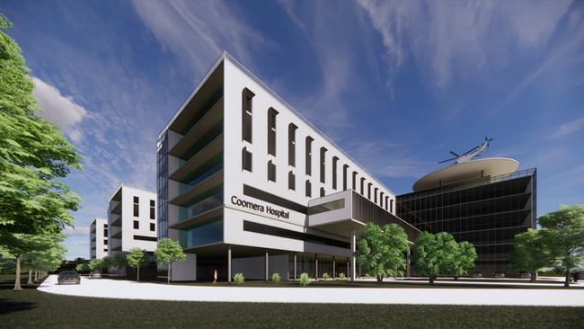 An artist impression of the proposed Coomera Hospital and Health Precinct.