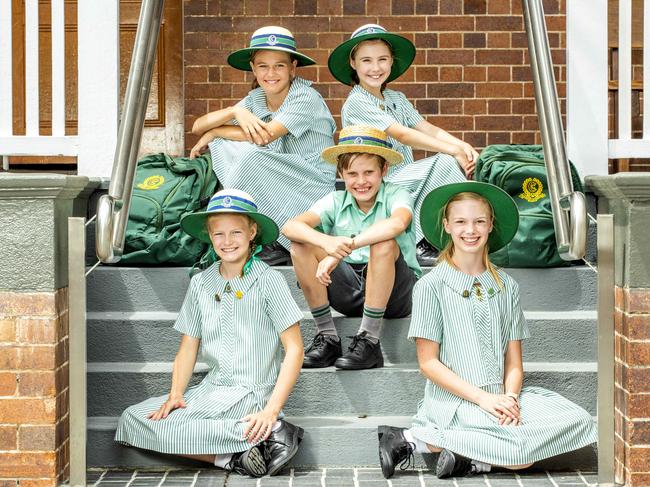 Clayfield College Primary School Leaders (left to right) Beatrice Gilbert, Matilda Woodhead, William Walker, Imogen Davies and Abigail Walker, Sunday, January 24, 2021 - Picture: Richard Walker