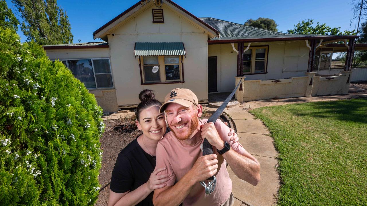 Brenton Shiells and wife Ashlee are selling their regional Victorian family home for just $5000 - the catch is, the buyer has to come and collect it. Picture: Rob Leeson.