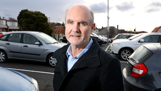 North Hobart Traders Association vice president John Kelly at the Condell Place carpark in North Hobart. Picture: SAM ROSEWARNE.