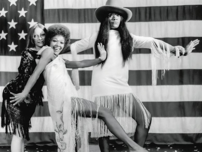 Hines (right) on stage in the musical Hair in Sydney in 1969. Picture: Supplied