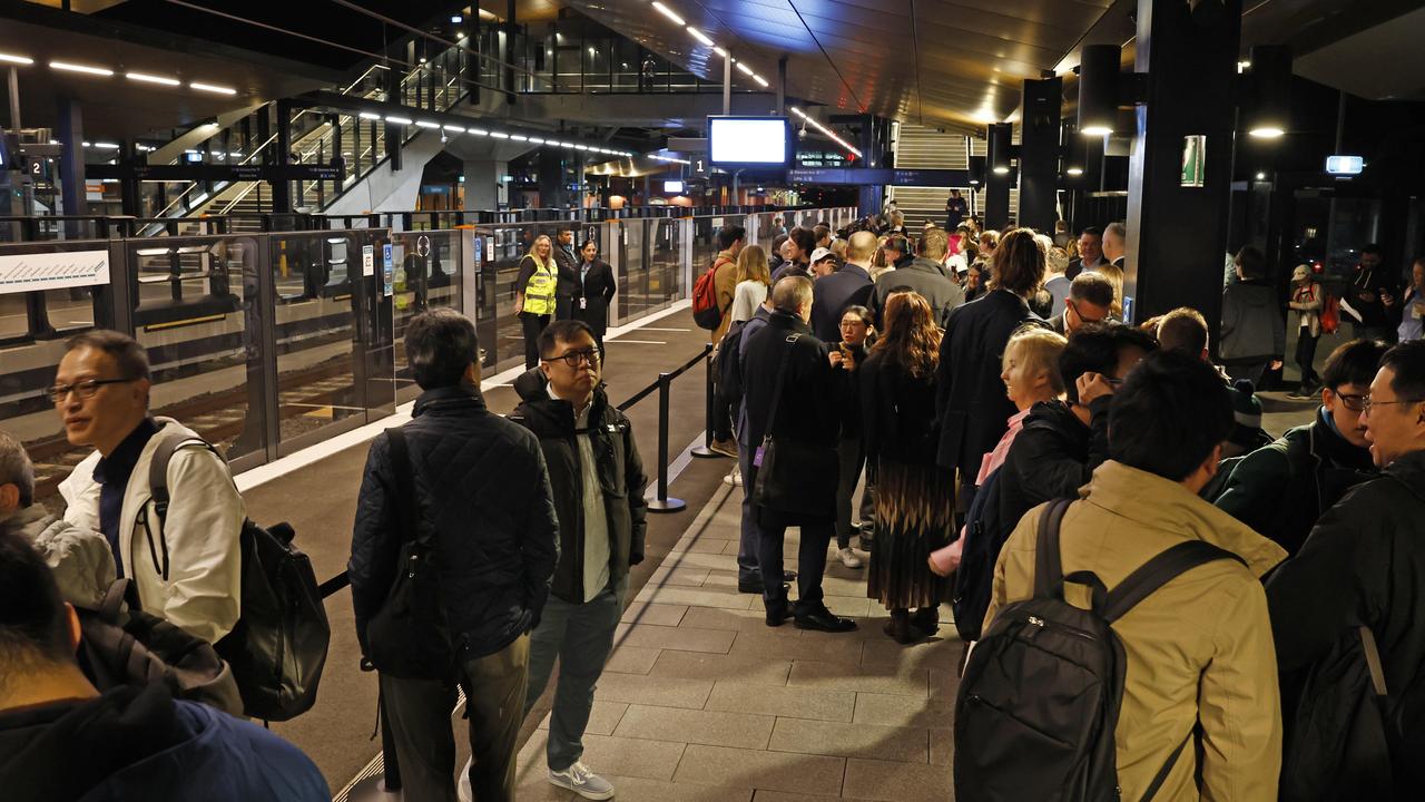 Pictured at Sydenham Station are the first passengers on the brand new Sydney Metro on its maiden run to Tallawong. Picture: Richard Dobson