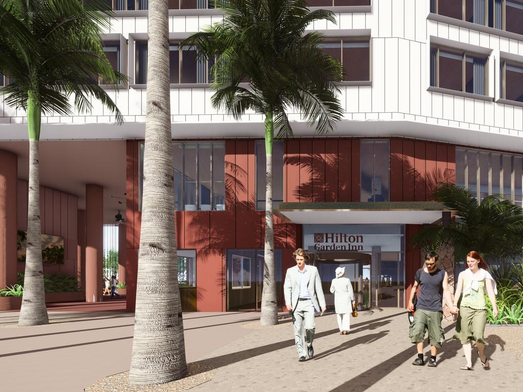 Exterior render of the Hilton Garden Inn Townsville. Picture: HHNQ.