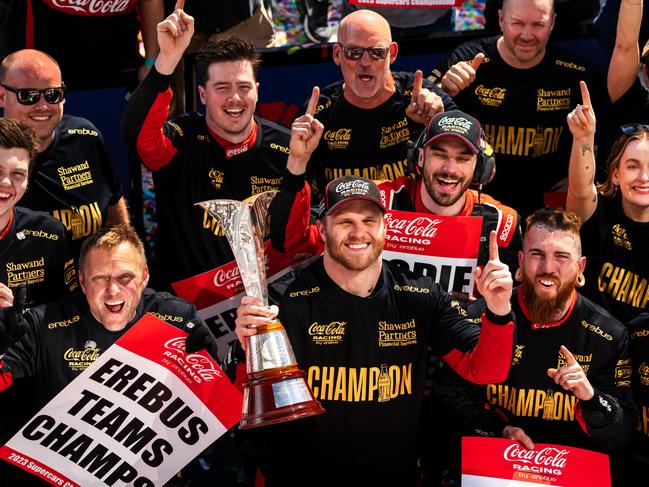 ADELAIDE, AUSTRALIA - NOVEMBER 26: Brodie Kostecki driver of the #99 Coca-Cola Racing Chevrolet Camaro ZL1 during the VAILO Adelaide 500, part of the 2023 Supercars Championship Series at Adelaide Street Circuit, on November 26, 2023 in Adelaide, Australia. (Photo by Daniel Kalisz/Getty Images)