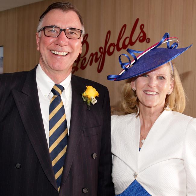 Tony and Margaret Reeves at the Penfolds marquee on Melbourne Cup Day 2014.