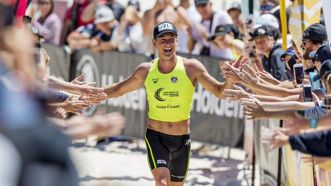 2018 Elite Male Long Course Coolangatta Gold Winner, Ali Day, celebrates his 6th victory. Picture: Jerad Williams