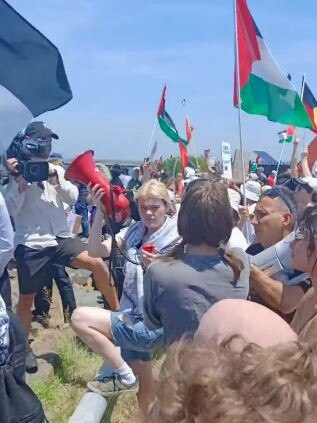 The rally was a sea of Palestinian flags. Picture: X